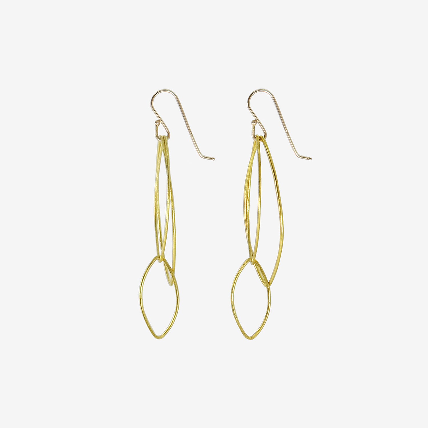 ROSANNE PUGLIESE 22K LARGE ORCHID LEAF EARRINGS