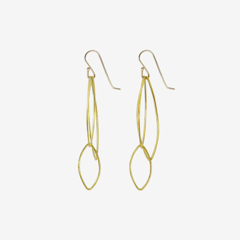 ROSANNE PUGLIESE 22K LARGE ORCHID LEAF EARRINGS