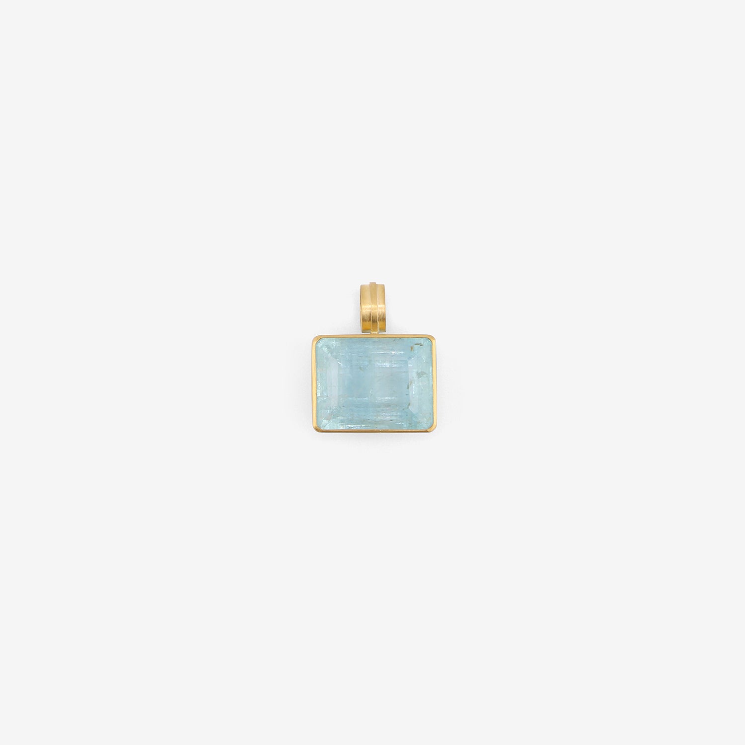ROSANNE PUGLIESE 22K & EMERALD-CUT AQUAMARINE PENDANT, 23.5CT