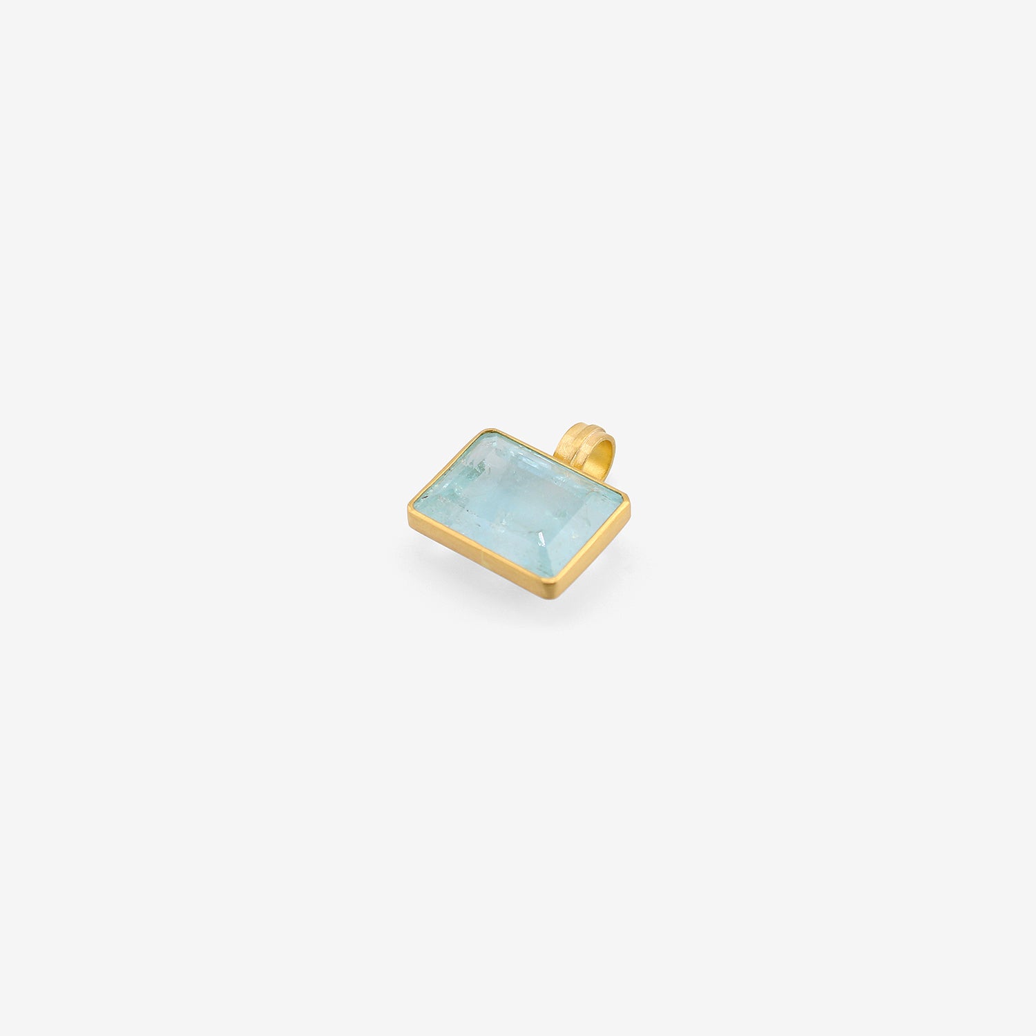 ROSANNE PUGLIESE 22K & EMERALD-CUT AQUAMARINE PENDANT, 23.5CT