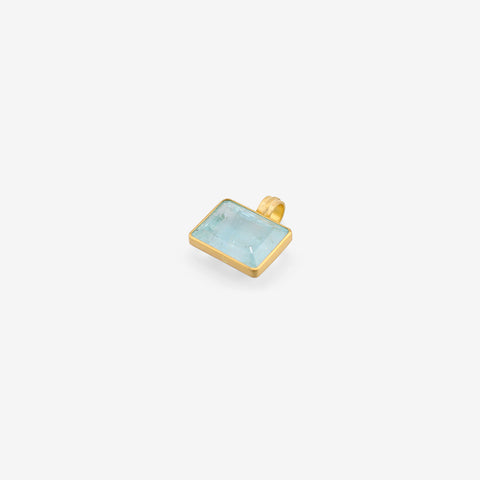 ROSANNE PUGLIESE 22K & EMERALD-CUT AQUAMARINE PENDANT, 23.5CT