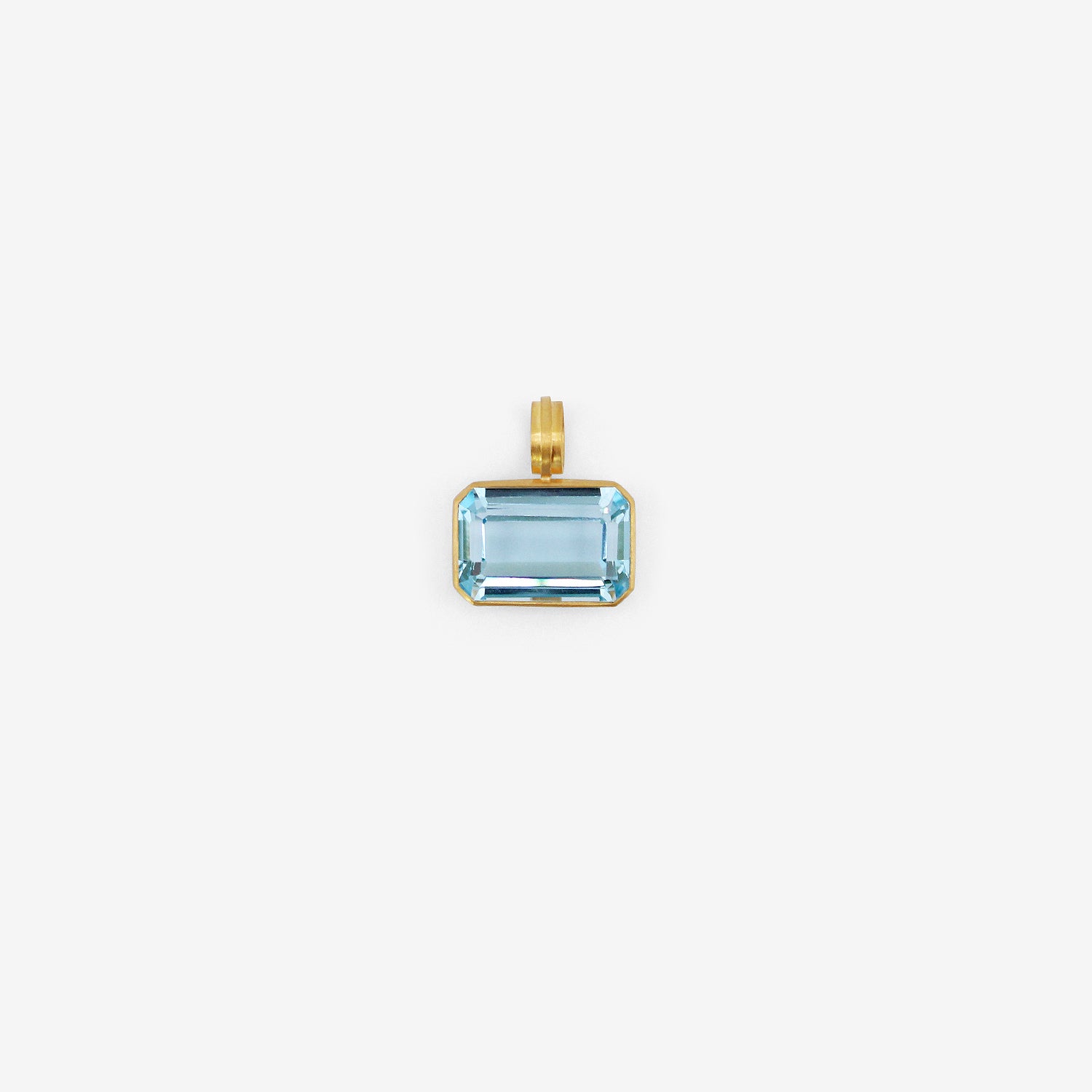 ROSANNE PUGLIESE 22K & EMERALD-CUT BLUE TOPAZ PENDANT
