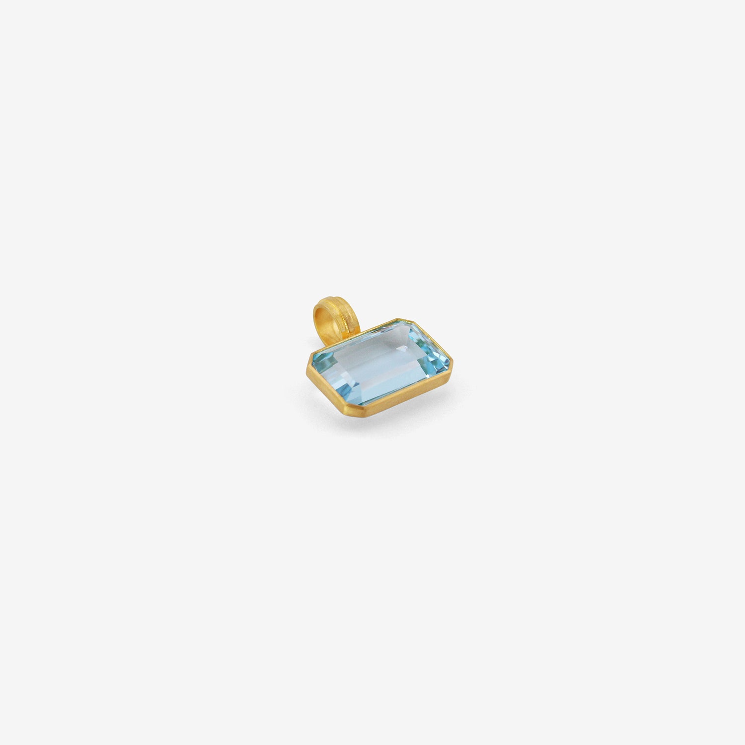 ROSANNE PUGLIESE 22K & EMERALD-CUT BLUE TOPAZ PENDANT