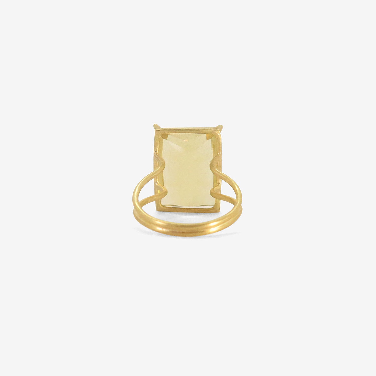 ROSANNE PUGLIESE 18K & LARGE RECTANGULAR CHAMPAGNE CITRINE RING, 11.5CT