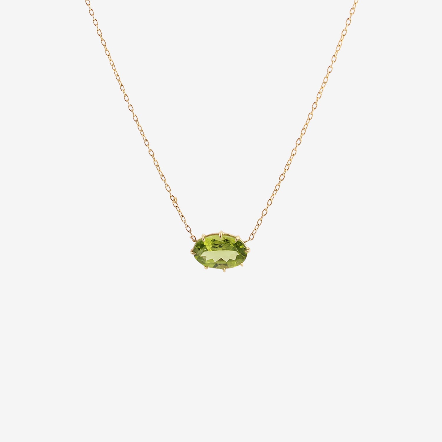 ROSANNE PUGLIESE 18K & FACETED OVAL PERIDOT NECKLACE