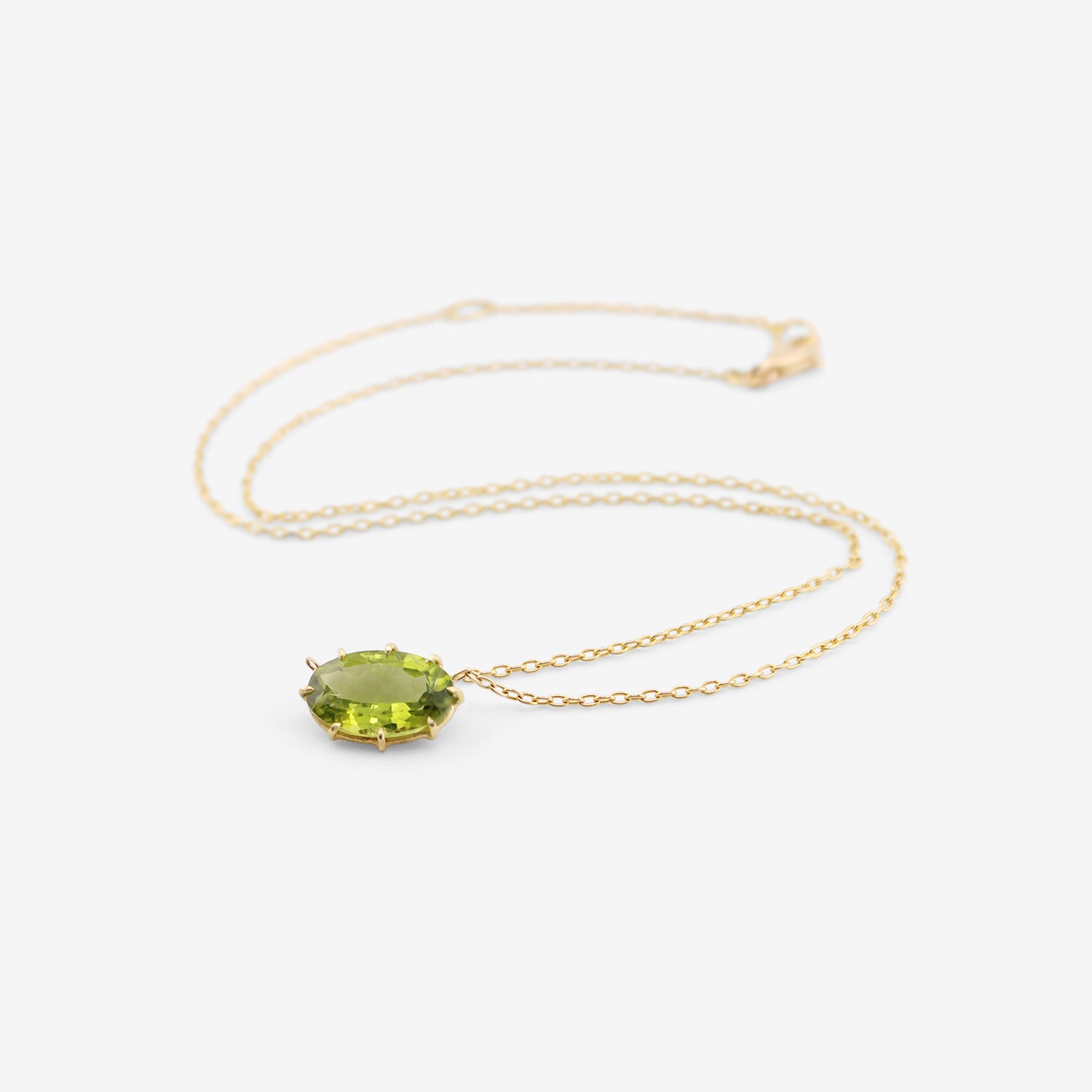 ROSANNE PUGLIESE 18K & FACETED OVAL PERIDOT NECKLACE
