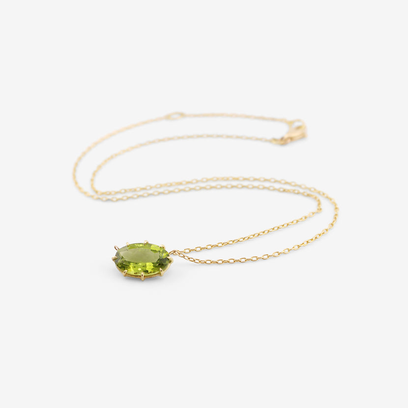 ROSANNE PUGLIESE 18K & FACETED OVAL PERIDOT NECKLACE