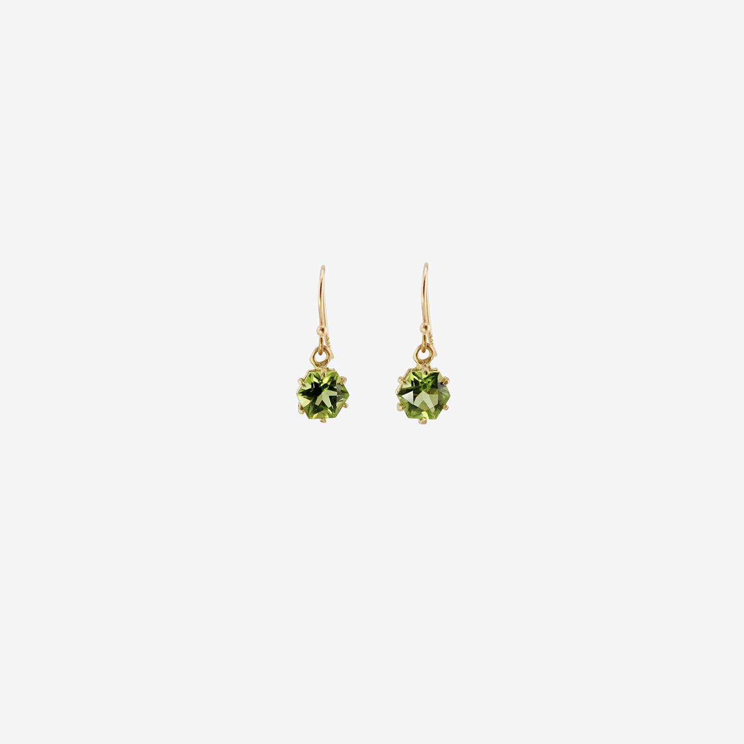 ROSANNE PUGLIESE 18K & FACETED PERIDOT MINI GEOMETRIC EARRINGS