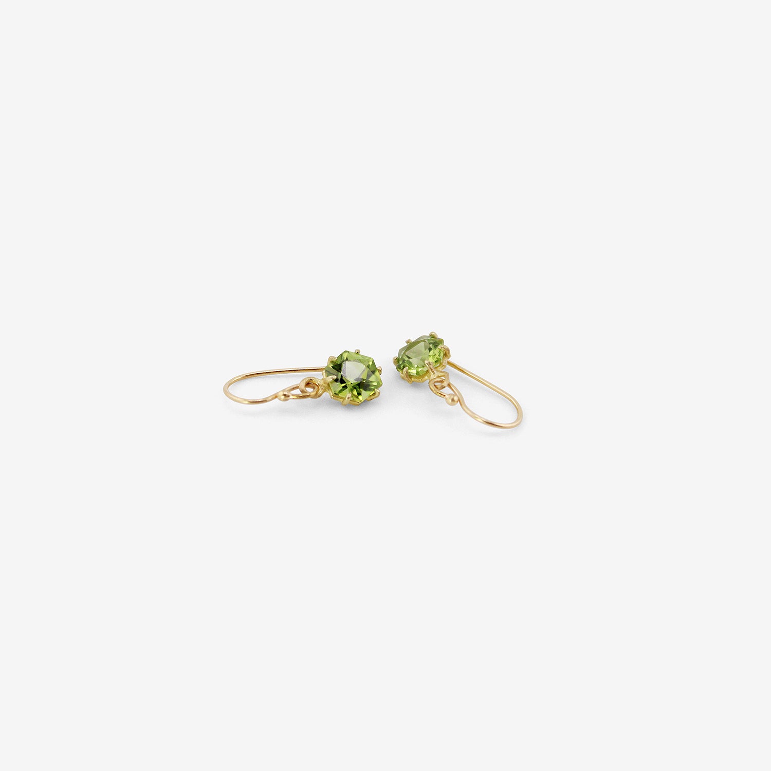 ROSANNE PUGLIESE 18K & FACETED PERIDOT MINI GEOMETRIC EARRINGS