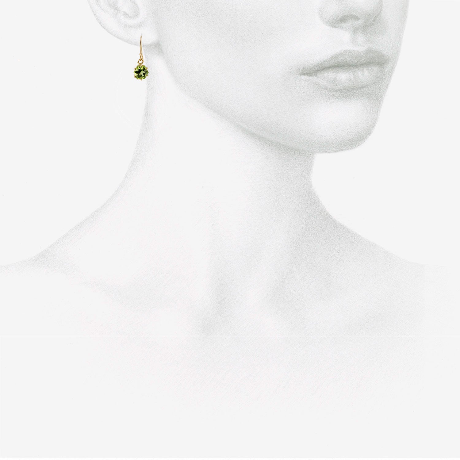 ROSANNE PUGLIESE 18K & FACETED PERIDOT MINI GEOMETRIC EARRINGS