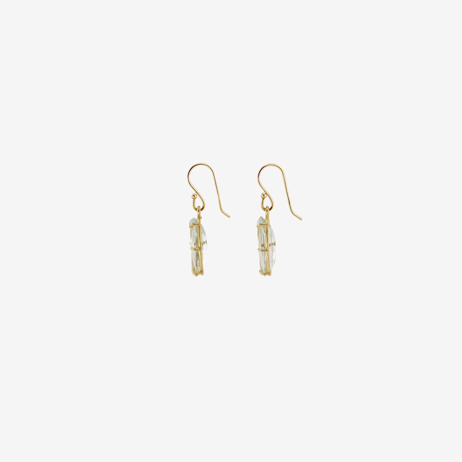 ROSANNE PUGLIESE 18K & GREEN AMETHYST SMALL OBLONG OVAL EARRINGS