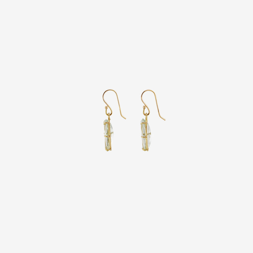 ROSANNE PUGLIESE 18K & GREEN AMETHYST SMALL OBLONG OVAL EARRINGS