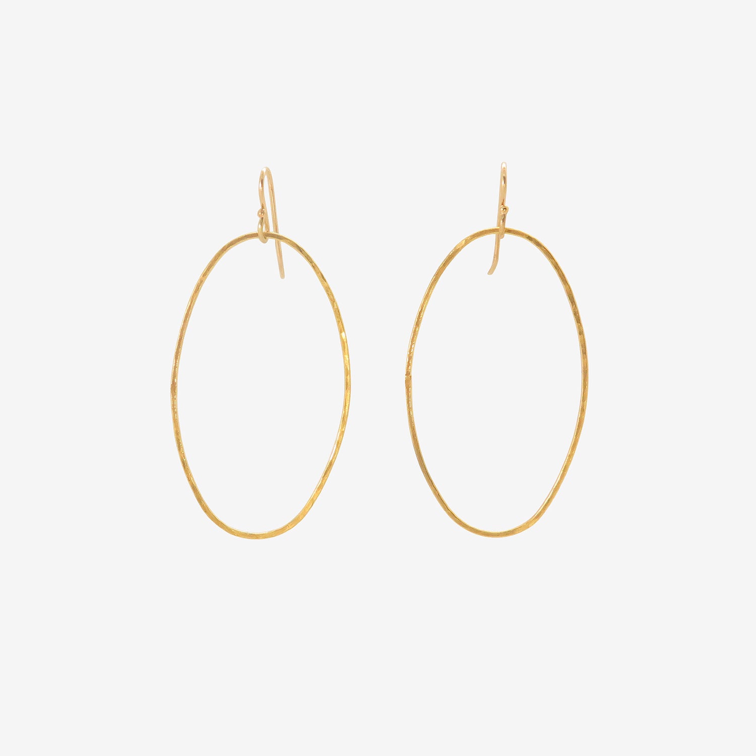 ROSANNE PUGLIESE 22K LARGE FRONT FACING OVAL HOOP EARRINGS