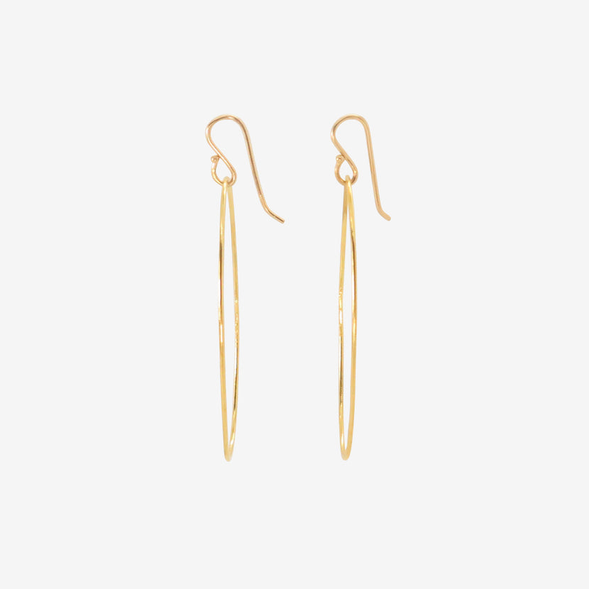 ROSANNE PUGLIESE 22K LARGE FRONT FACING OVAL HOOP EARRINGS