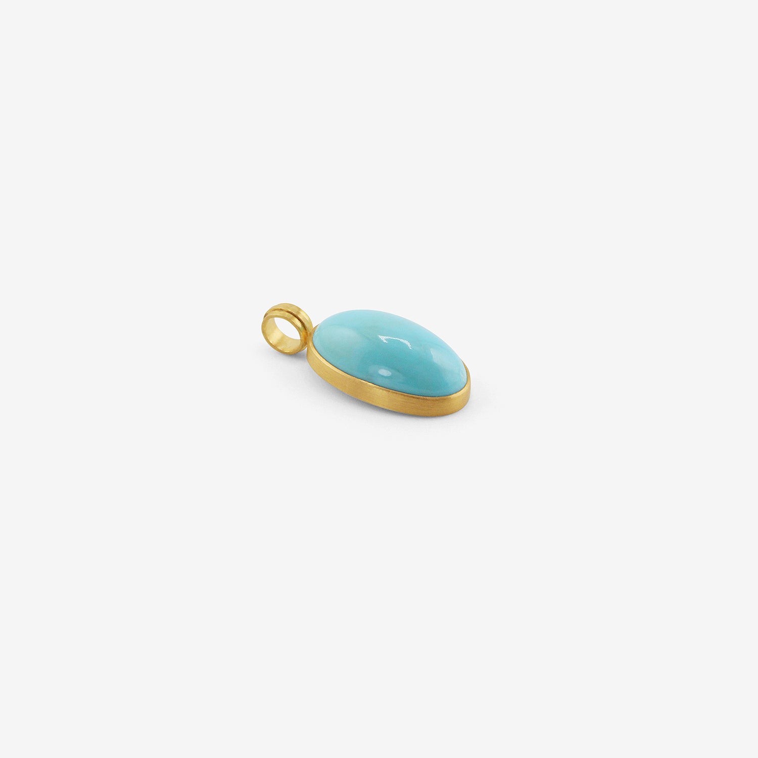 ROSANNE PUGLIESE 22K & LARGE OVAL CABOCHON ARIZONA TURQUOISE PENDANT