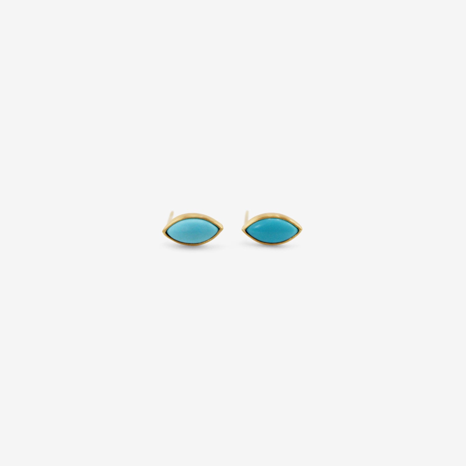 ROSANNE PUGLIESE 22K & MARQUIS-SHAPED ARIZONA TURQUOISE STUDS