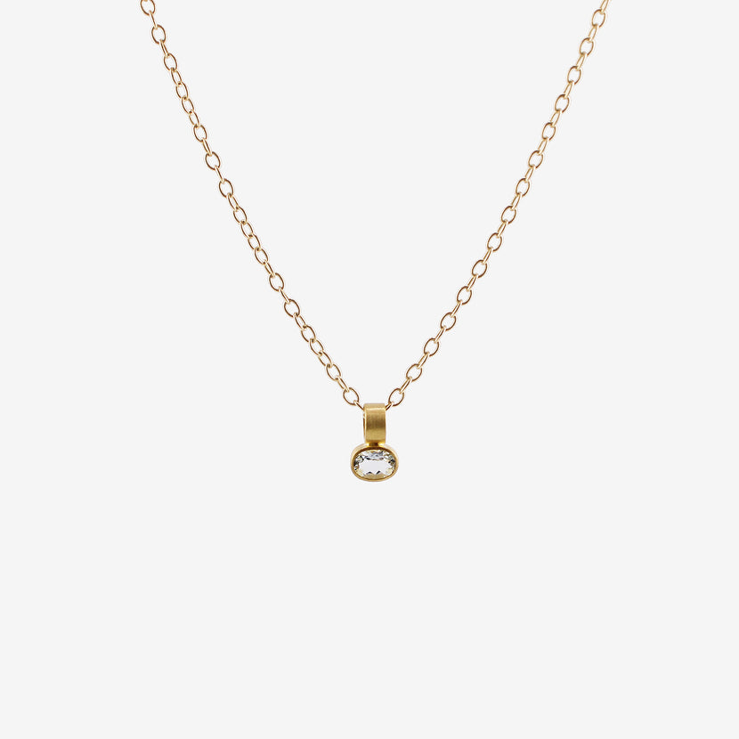 ROSANNE PUGLIESE 22K & MINI FACETED OVAL AQUAMARINE PENDANT