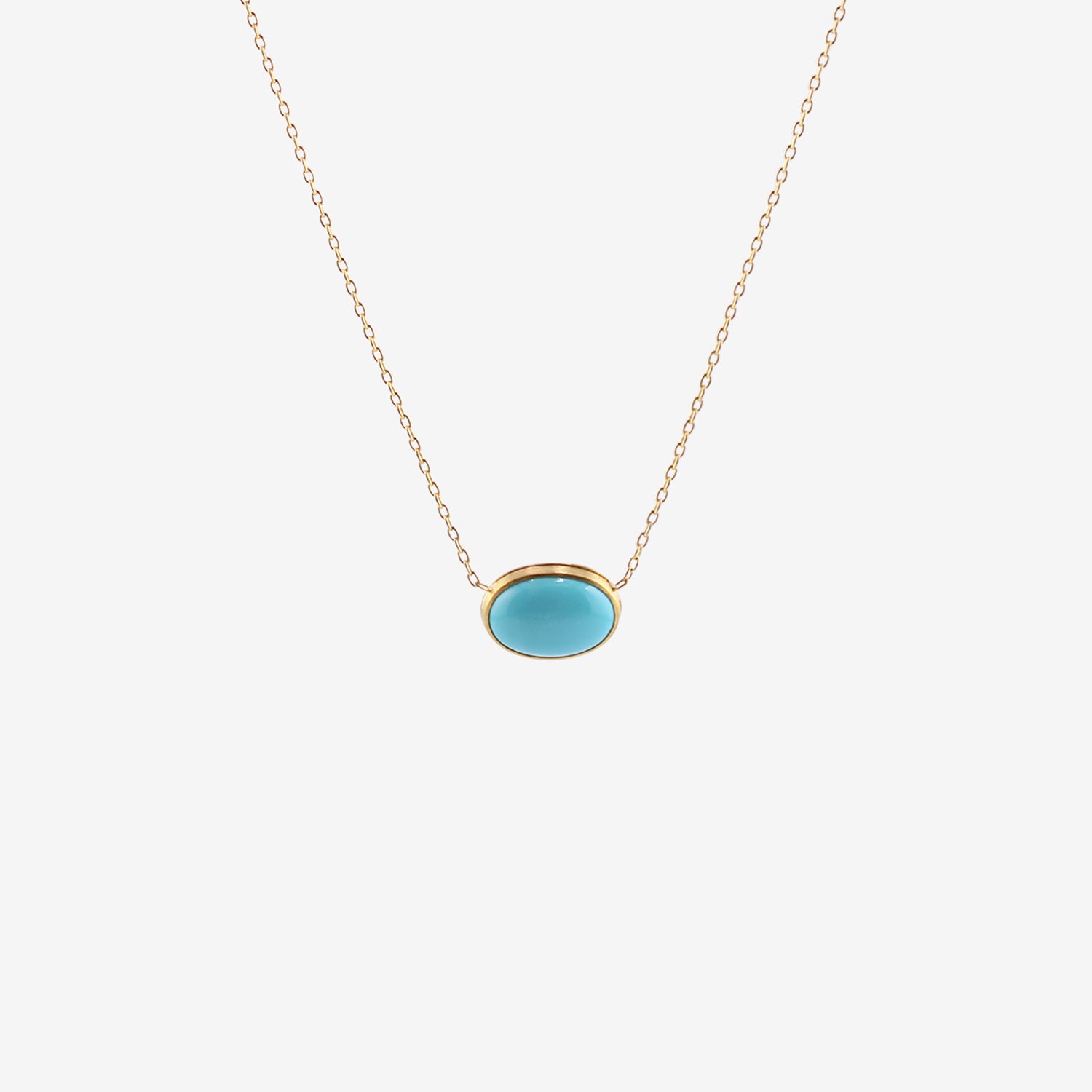 ROSANNE PUGLIESE 22K & OVAL ARIZONA TURQUOISE EAST/WEST NECKLACE, 4.5CT
