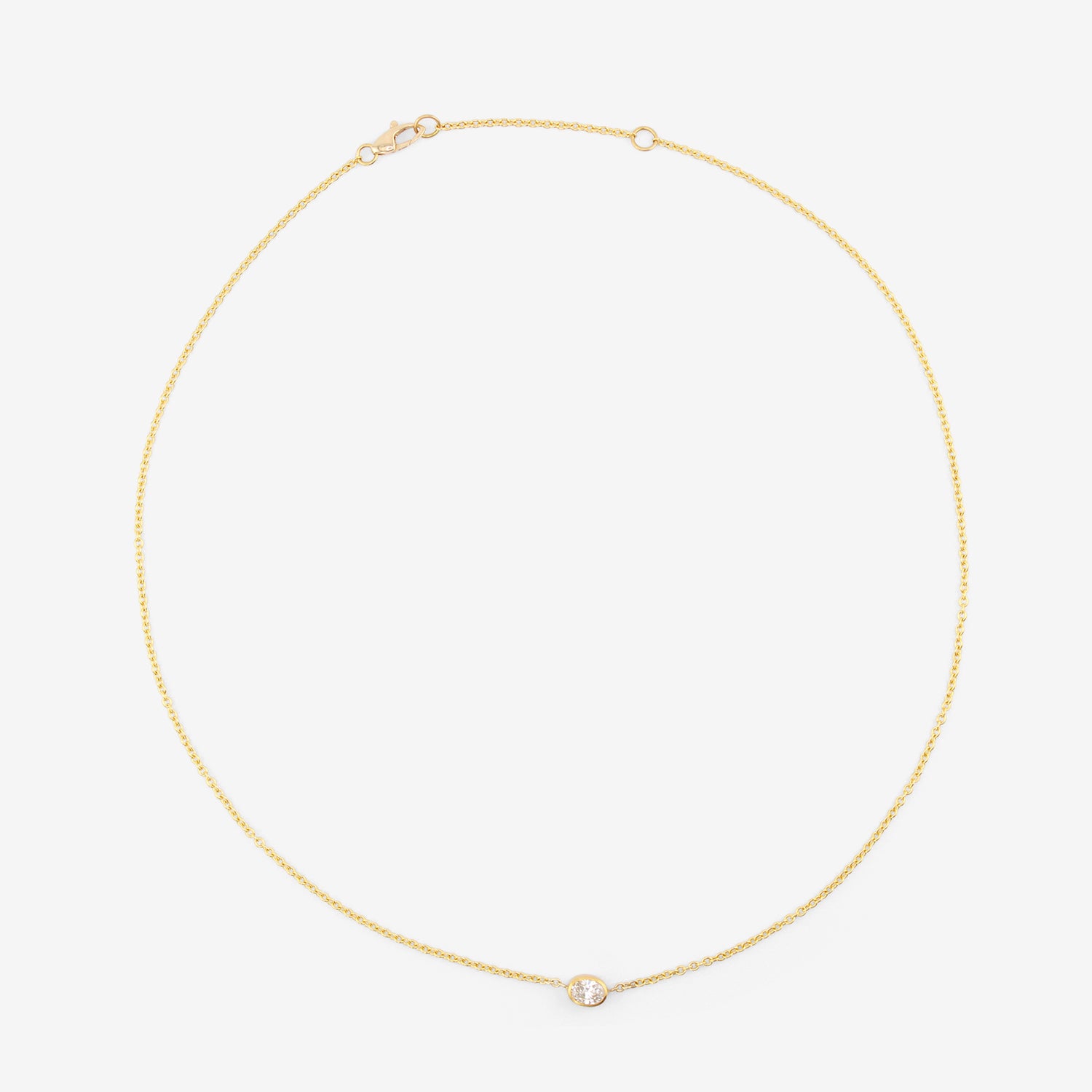ROSANNE PUGLIESE 22K & OVAL BRILLIANT-CUT WHITE DIAMOND PENDANT NECKLACE, .47CT