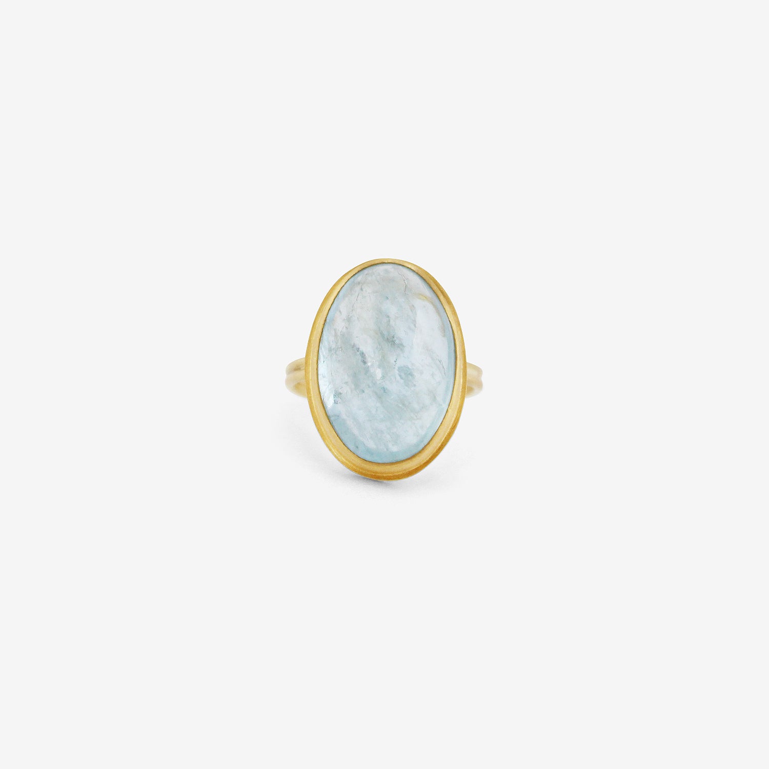 ROSANNE PUGLIESE 22K & OVAL CABOCHON AQUAMARINE RING, 13.5CT