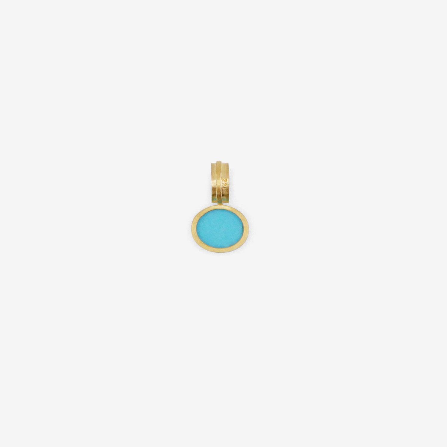 ROSANNE PUGLIESE 22K & OVAL CABOCHON TURQUOISE PENDANT