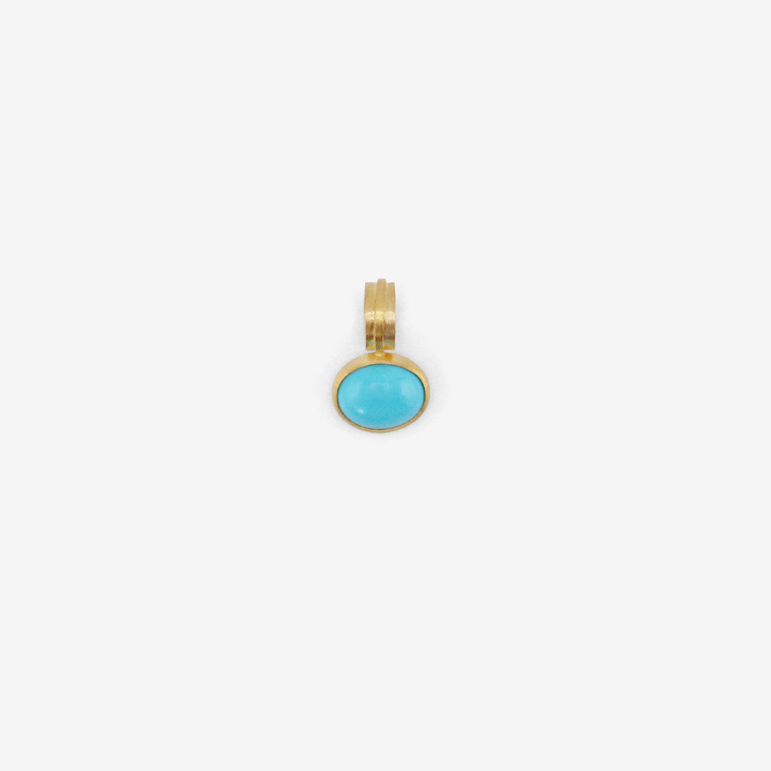 ROSANNE PUGLIESE 22K & OVAL CABOCHON TURQUOISE PENDANT