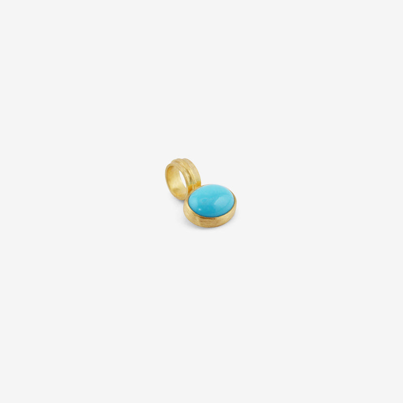 ROSANNE PUGLIESE 22K & OVAL CABOCHON TURQUOISE PENDANT