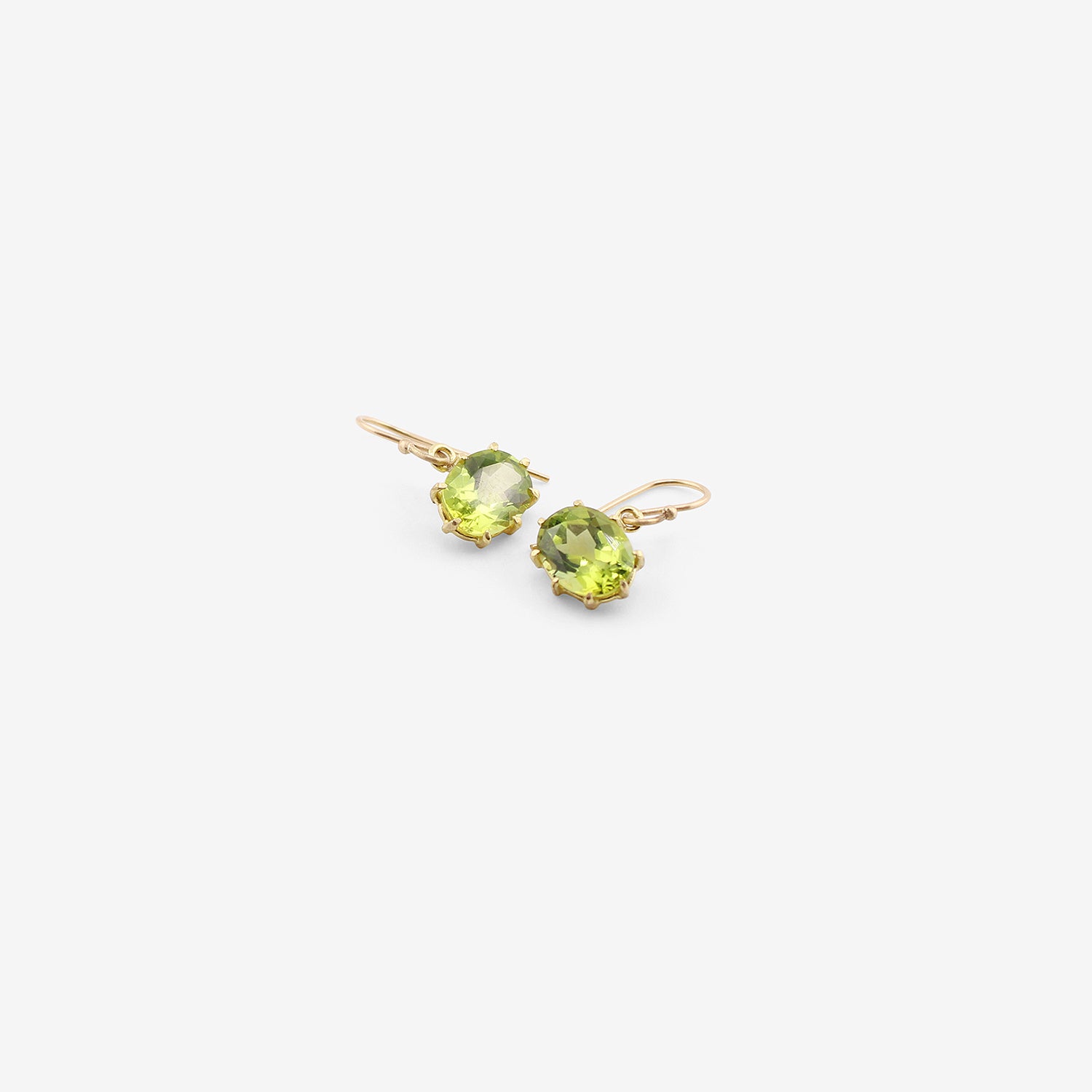 ROSANNE PUGLIESE 18K & FACETED OVAL PERIDOT EAST/WEST MINI GEM EARRINGS