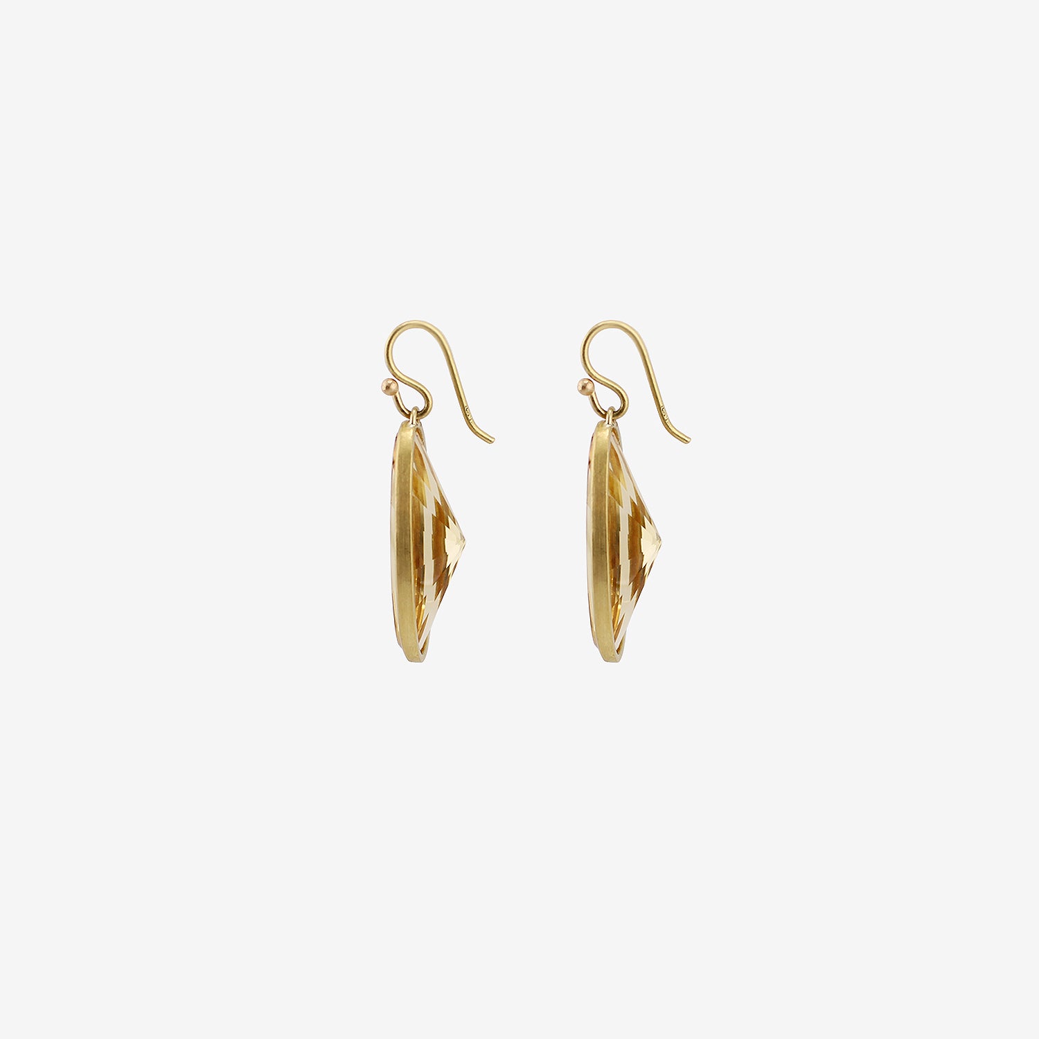 ROSANNE PUGLIESE 22K & OVAL SCISSOR-CUT CITRINE DROP EARRINGS