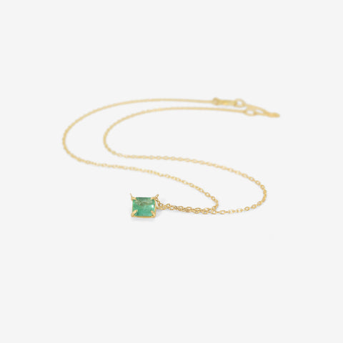 ROSANNE PUGLIESE 18K & RECTANGULAR EMERALD-CUT EMERALD MINI GEM PENDANT