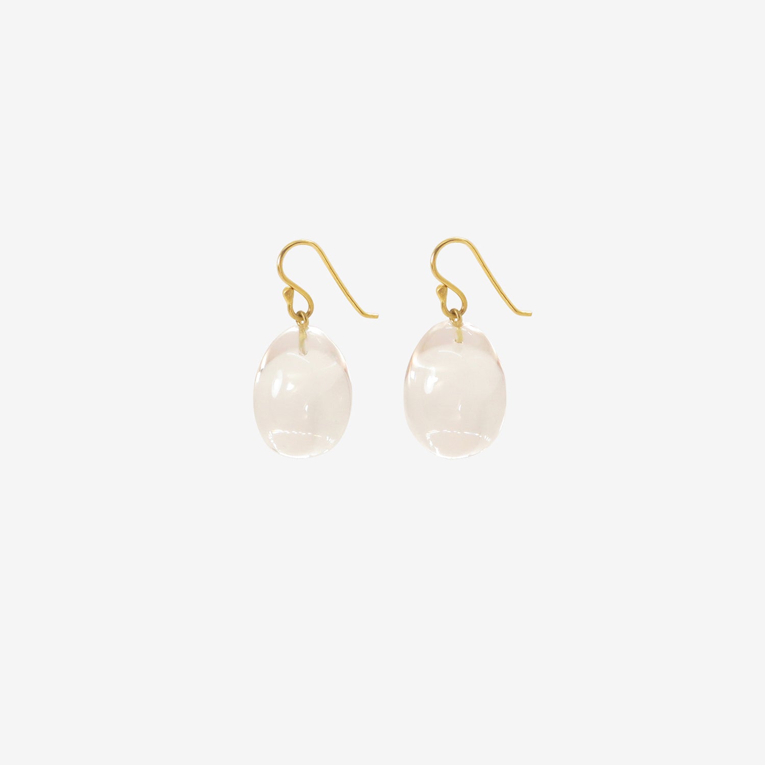 ROSANNE PUGLIESE 18K & ROCK CRYSTAL EGG EARRINGS