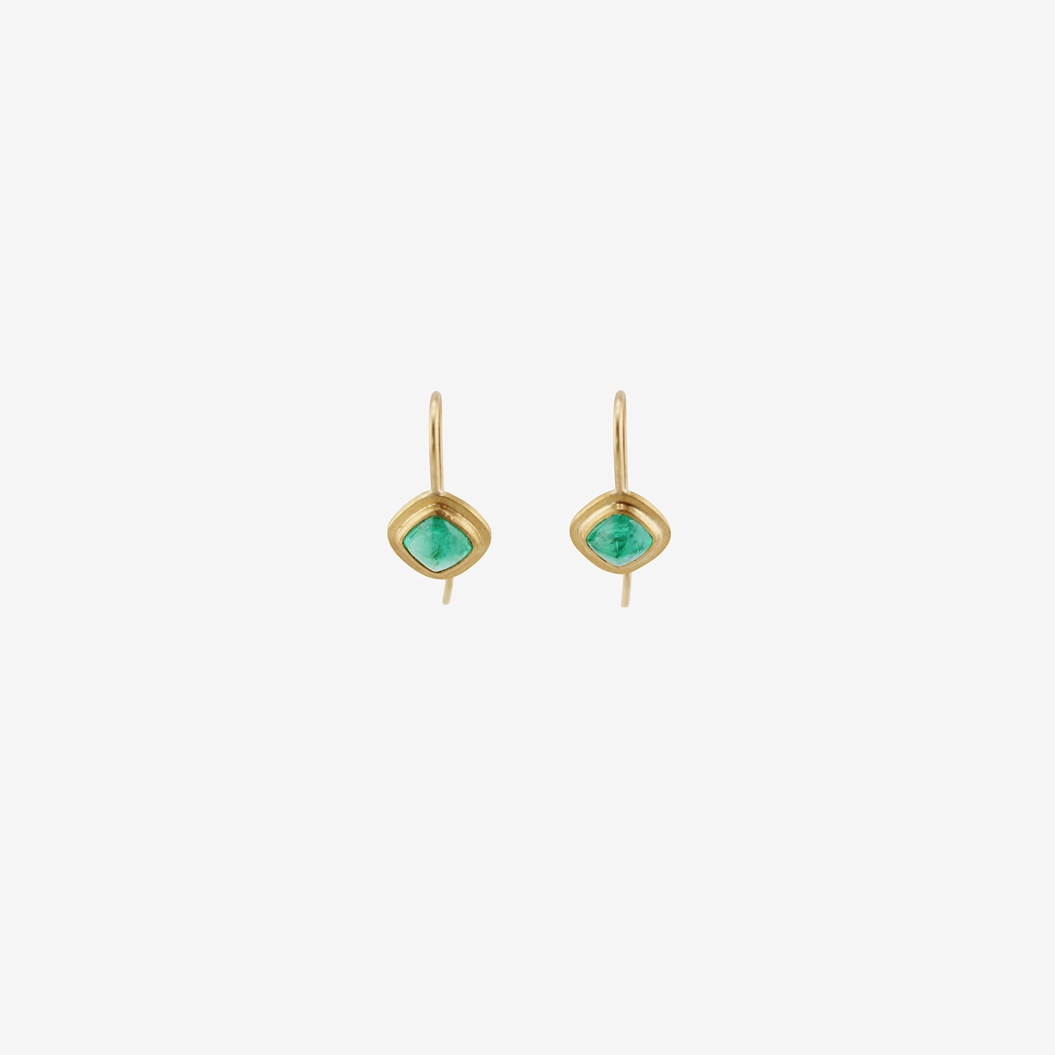 ROSANNE PUGLIESE 22K & SUGARLOAF-CUT EMERALD EARRINGS, 2.5CT