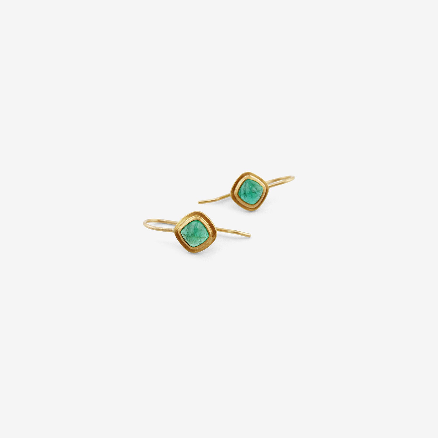 ROSANNE PUGLIESE 22K & SUGARLOAF-CUT EMERALD EARRINGS, 2.5CT