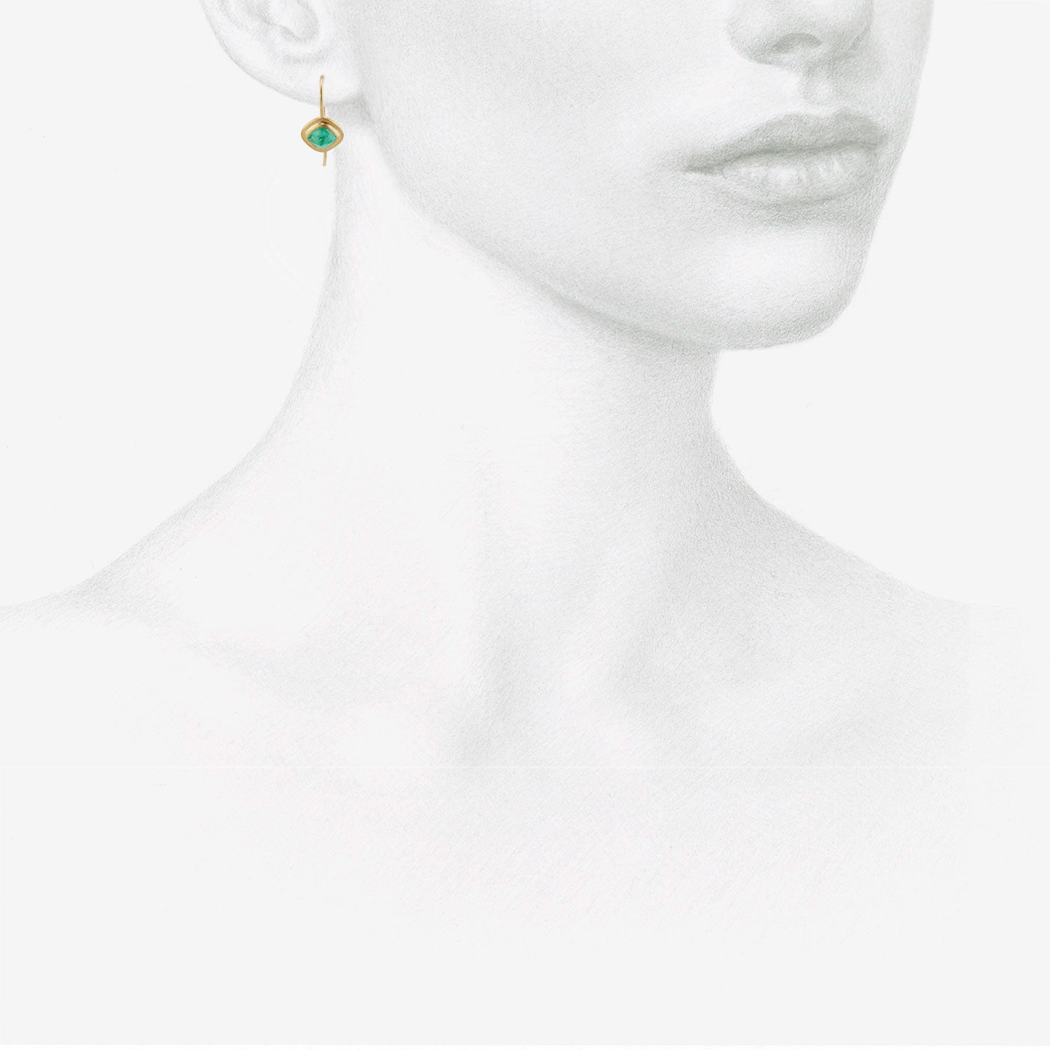 ROSANNE PUGLIESE 22K & SUGARLOAF-CUT EMERALD EARRINGS, 2.5CT