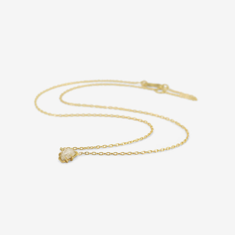 ROSANNE PUGLIESE 18K & TEARDROP-SHAPED GREY DIAMOND GEM PENDANT, .58CT