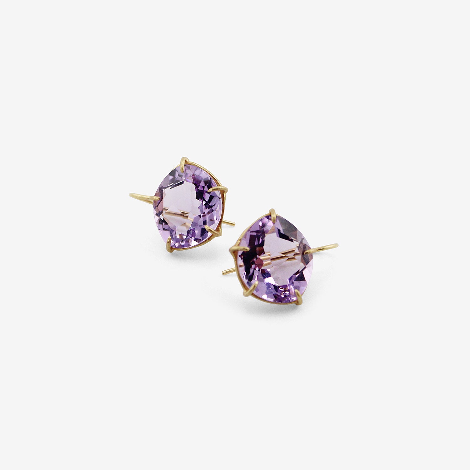 ROSANNE PUGLIESE 18K & VIOLET AMETHYST PETAL EARRINGS
