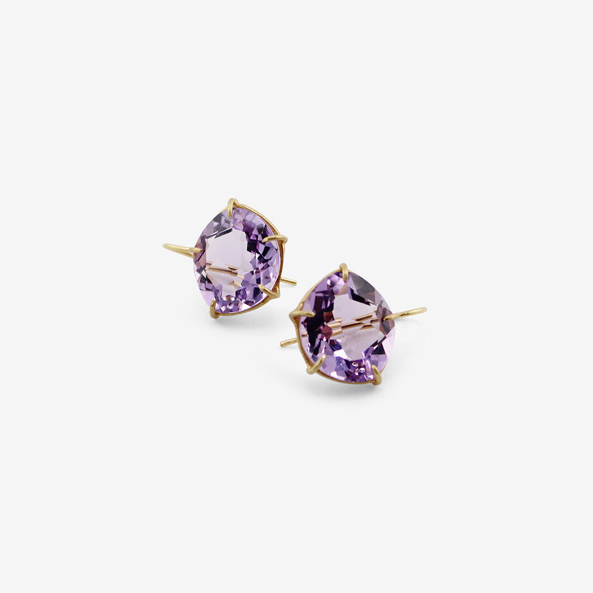 ROSANNE PUGLIESE 18K & VIOLET AMETHYST PETAL EARRINGS