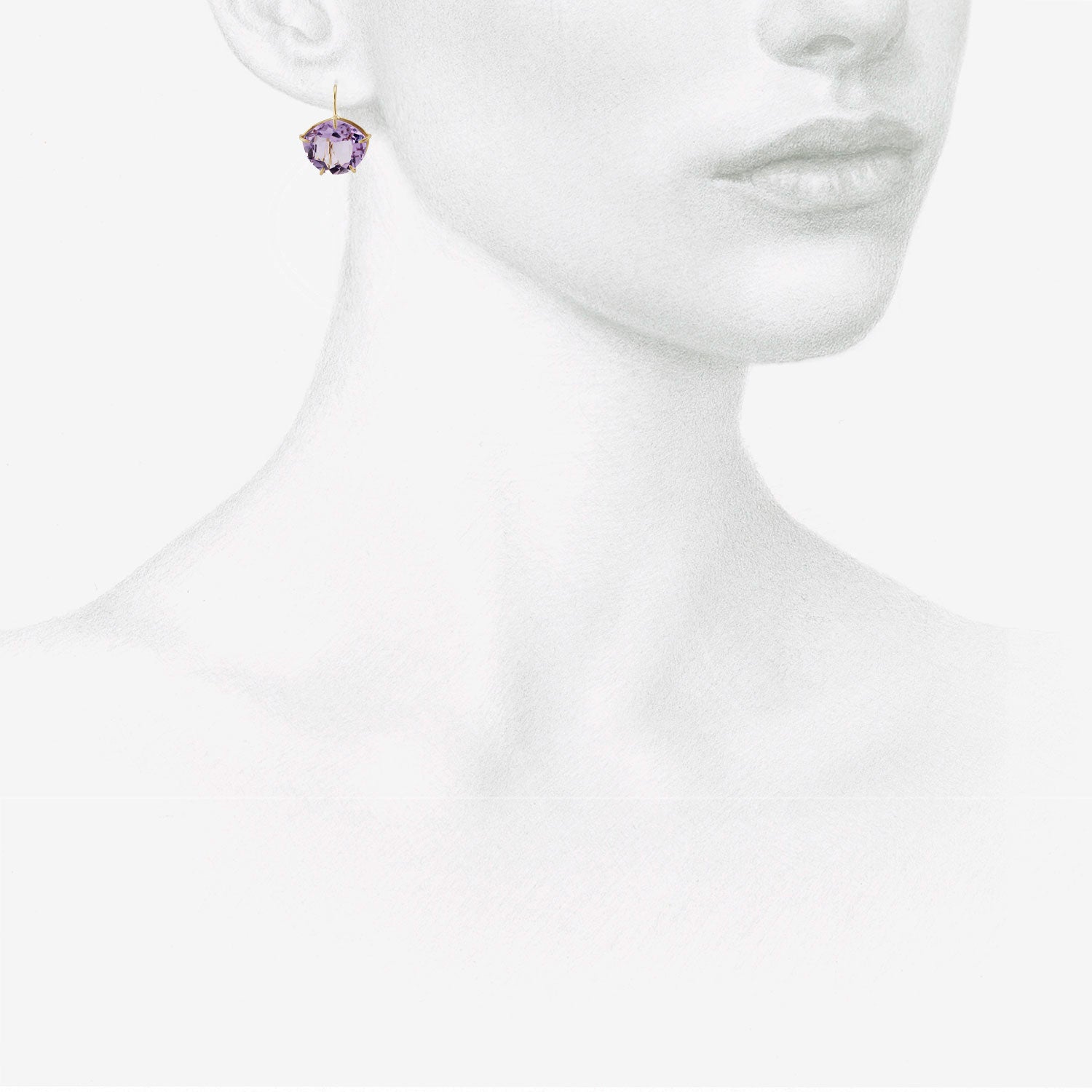 ROSANNE PUGLIESE 18K & VIOLET AMETHYST PETAL EARRINGS