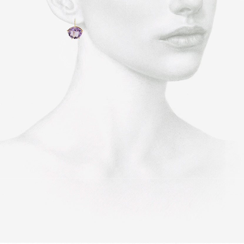 ROSANNE PUGLIESE 18K & VIOLET AMETHYST PETAL EARRINGS
