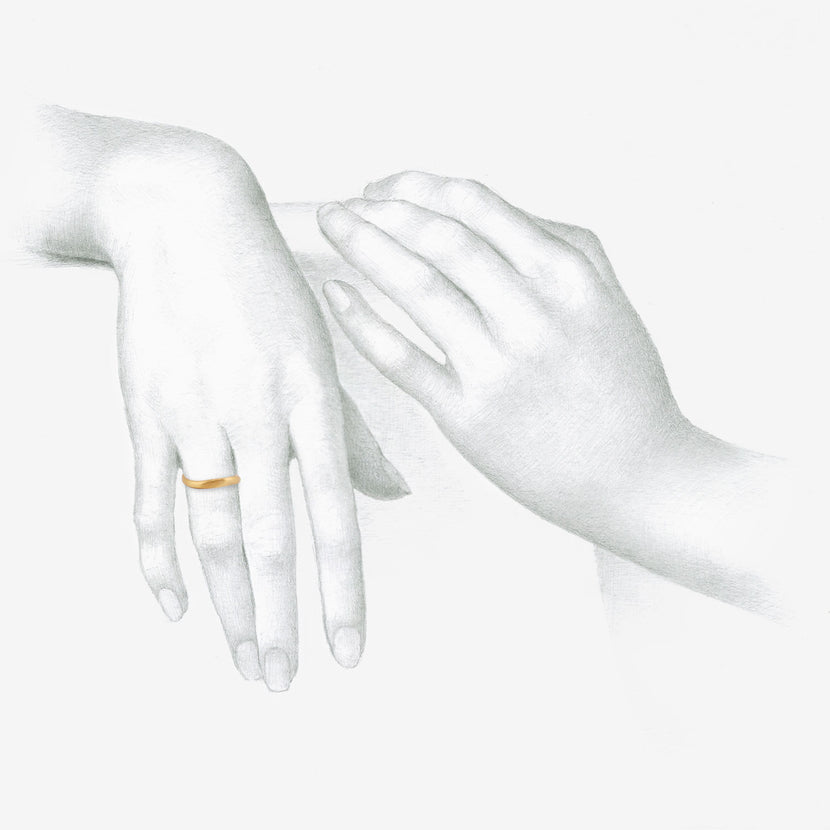 ROSANNE PUGLIESE 22K WAVE RING, SIZE 9