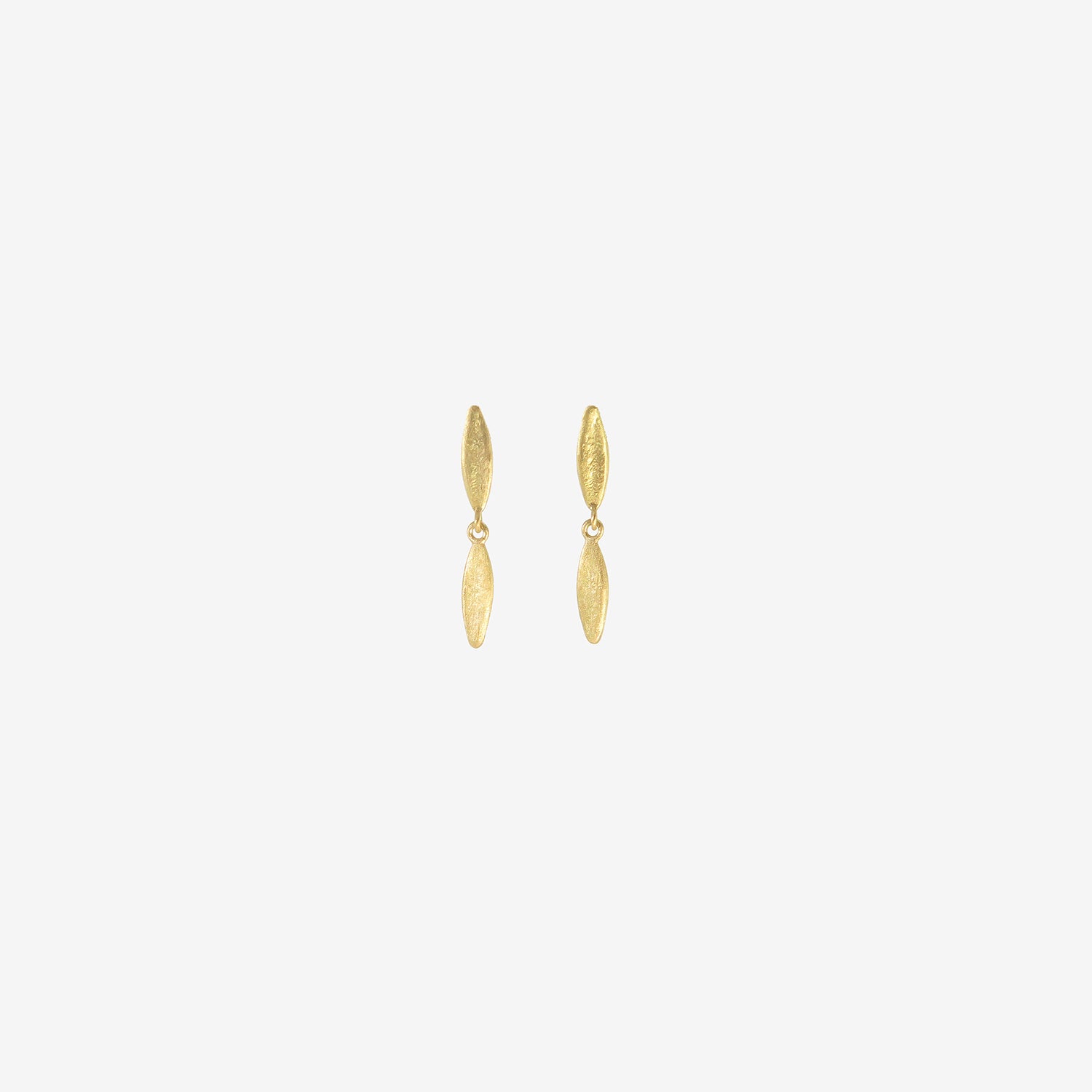 SIA TAYLOR 18K GOLDEN DOUBLE SEED EARRINGS ON POSTS