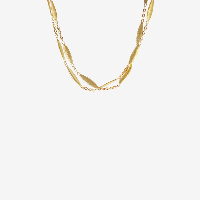 SIA TAYLOR 18K GRASS SEEDS DOUBLE CHAIN BRACELET