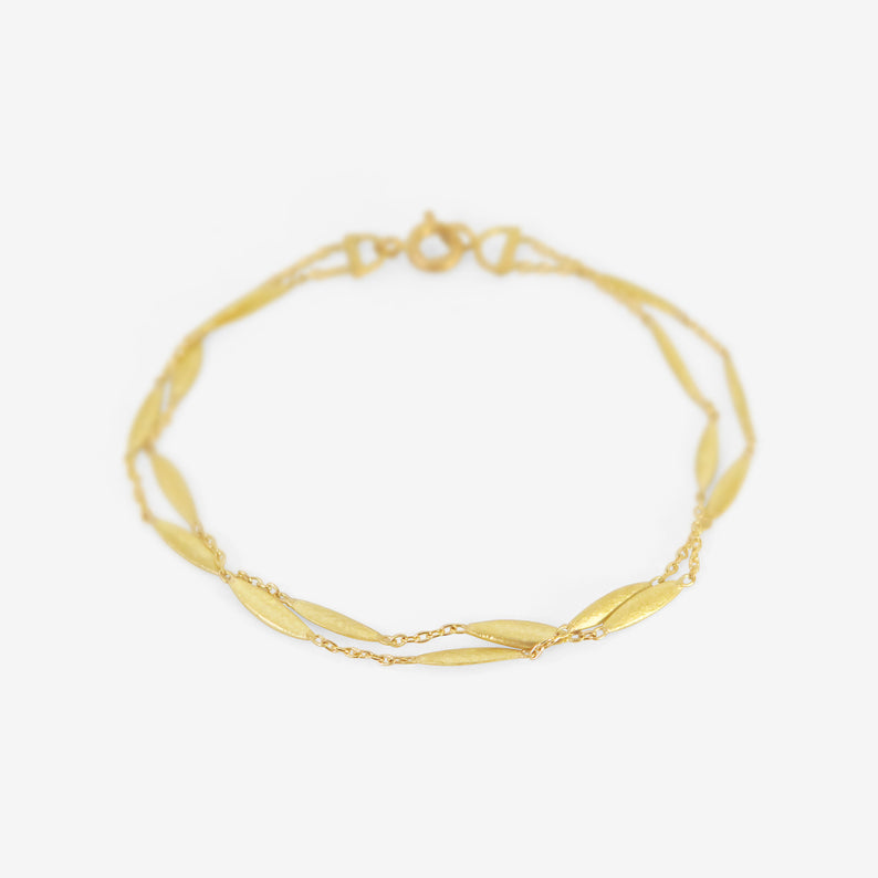 SIA TAYLOR 18K GRASS SEEDS DOUBLE CHAIN BRACELET