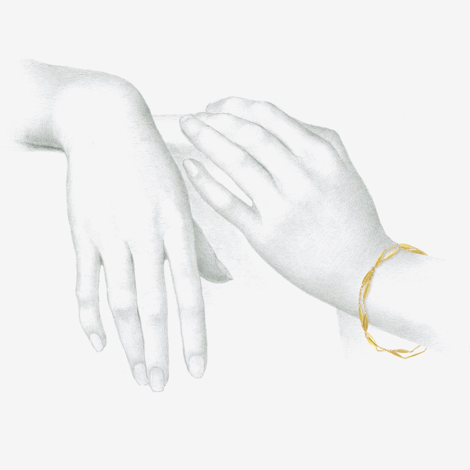 SIA TAYLOR 18K GRASS SEEDS DOUBLE CHAIN BRACELET