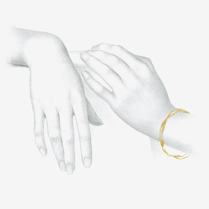 SIA TAYLOR 18K GRASS SEEDS DOUBLE CHAIN BRACELET