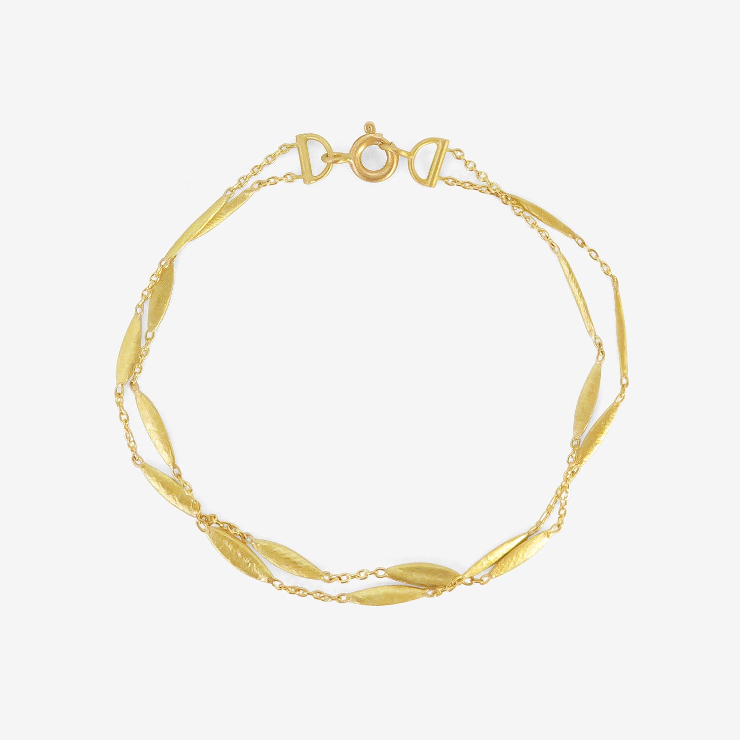 SIA TAYLOR 18K GRASS SEEDS DOUBLE CHAIN BRACELET