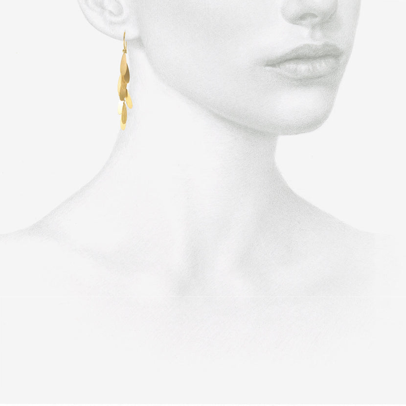 SIA TAYLOR 18K LONG DAISY EARRINGS