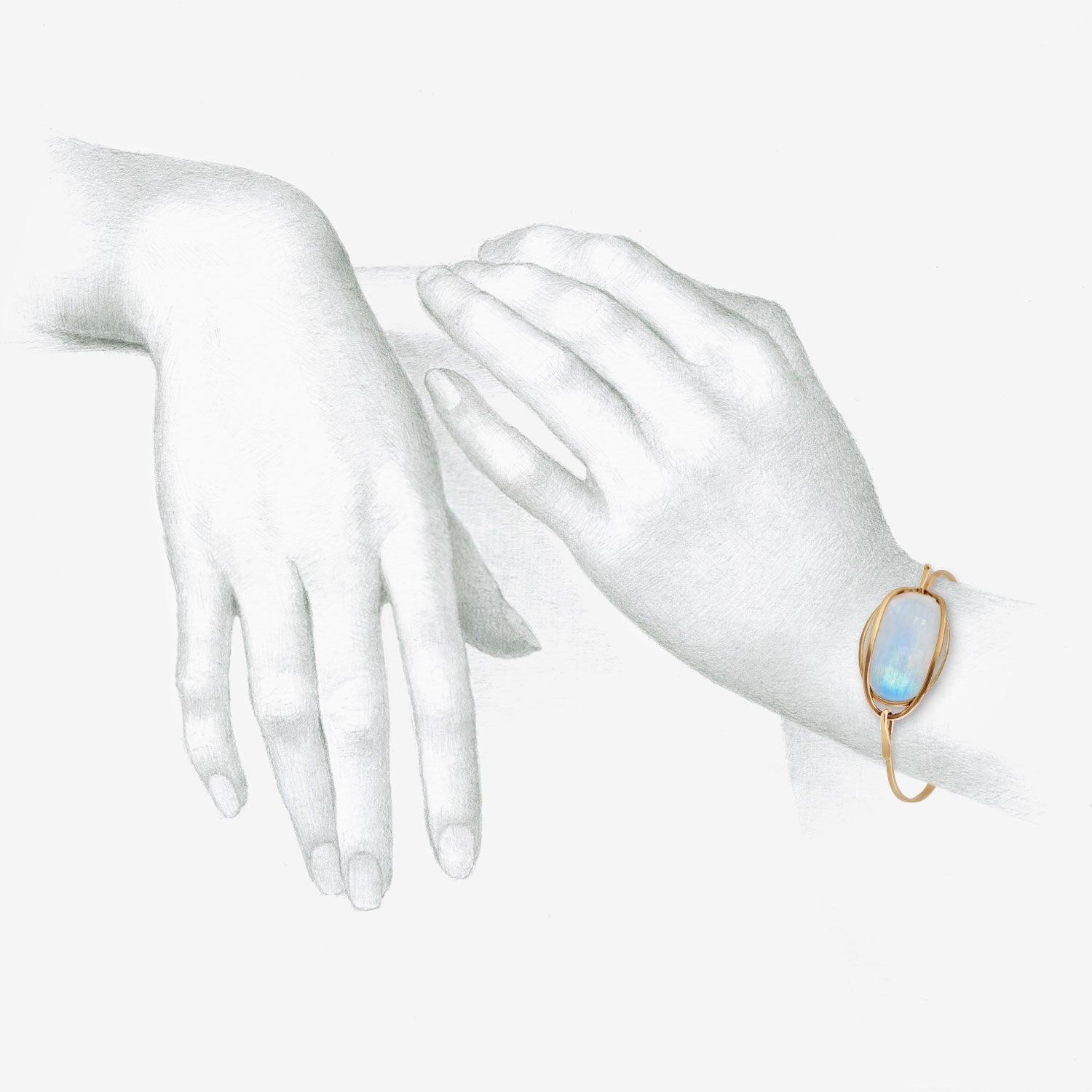 TED MUEHLING 18K & MOONSTONE BRACELET