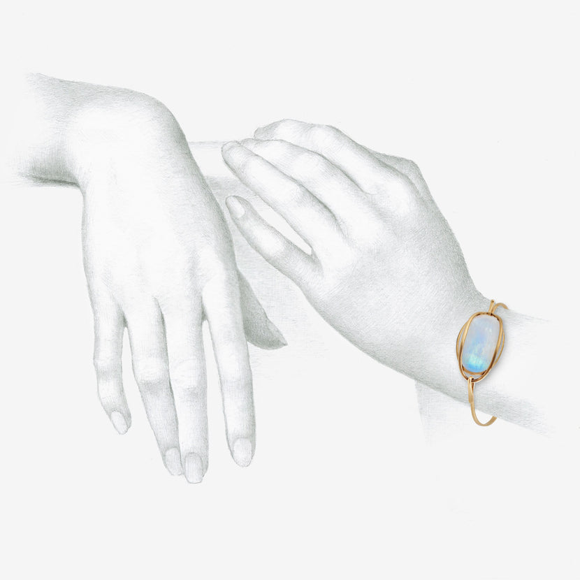TED MUEHLING 18K & MOONSTONE BRACELET