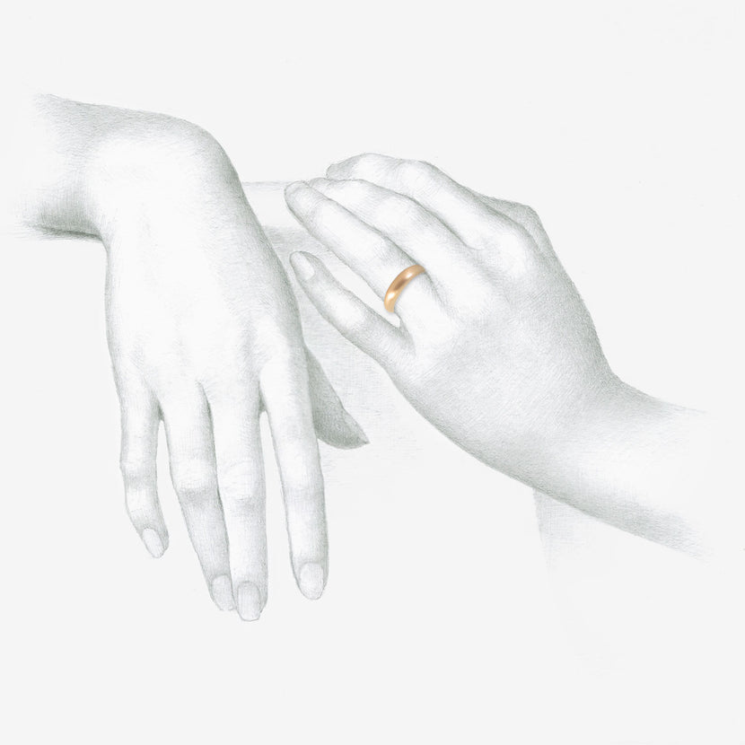 TED MUEHLING 18K PINK GOLD RING, SIZE 5 1/2